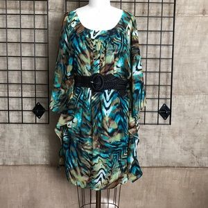 Bisou Bisou Angel Sleeve Cascade Dress